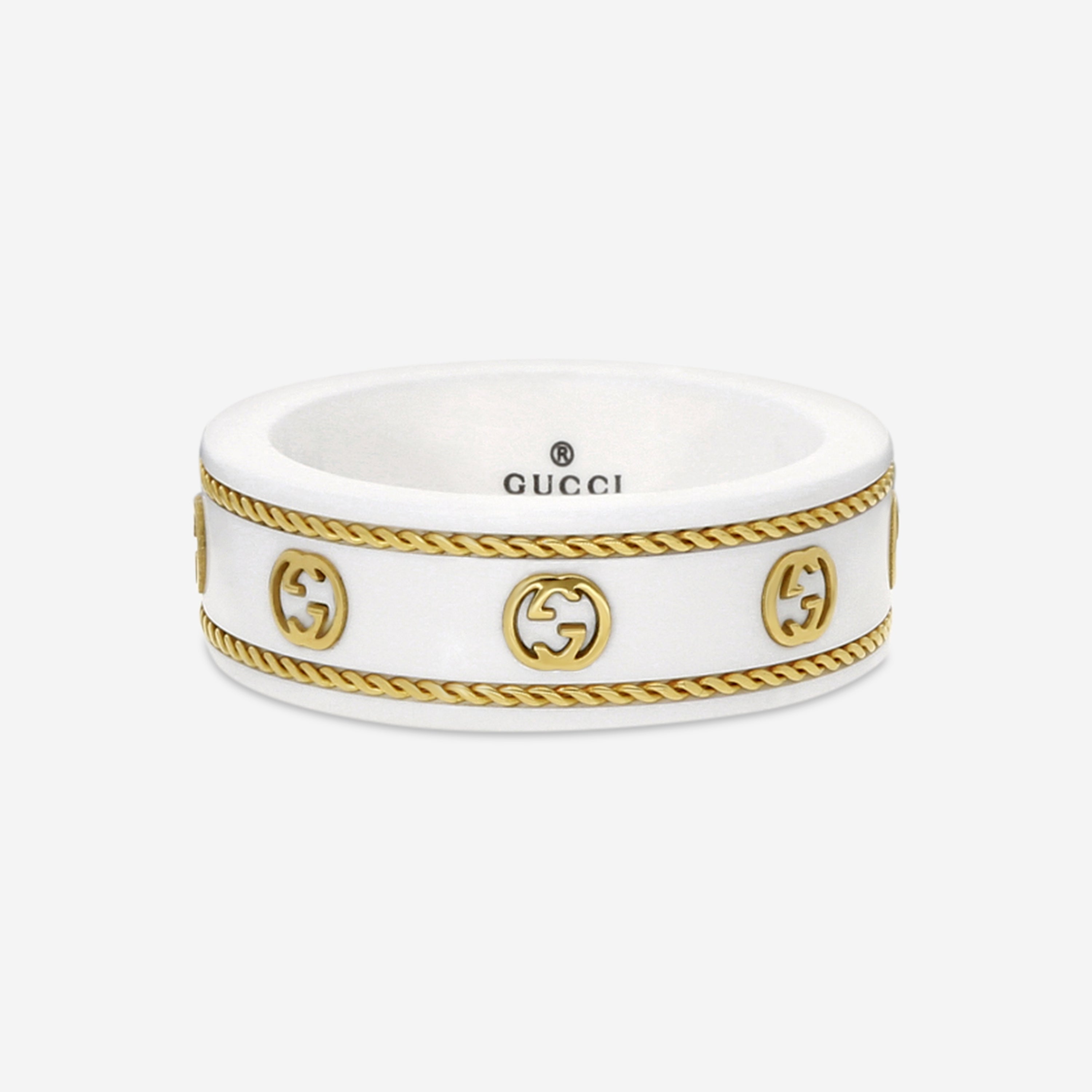 Gucci Icon 18K Yellow Gold and Zirconia Band Ring YBC606826002013 MSRP $850 - THE SOLIST