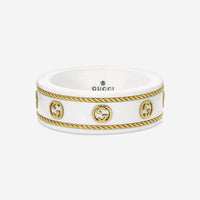 Gucci Icon 18K Yellow Gold and Zirconia Band Ring YBC606826002013 MSRP $850 - THE SOLIST