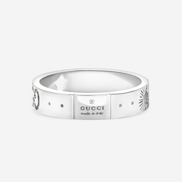 Gucci Icon 18K White Gold Band Ring YBC607339002010 MSRP $1,150 - THE SOLIST