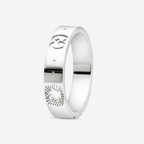 Gucci Icon 18K White Gold Band Ring YBC607339002010 MSRP $1,150 - THE SOLIST