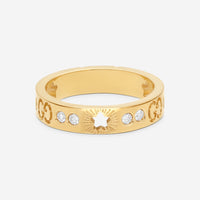 GUCCI Icon 18kt Yellow Gold and Diamond Ring YBC662057001010 MSRP $2,200 - THE SOLIST