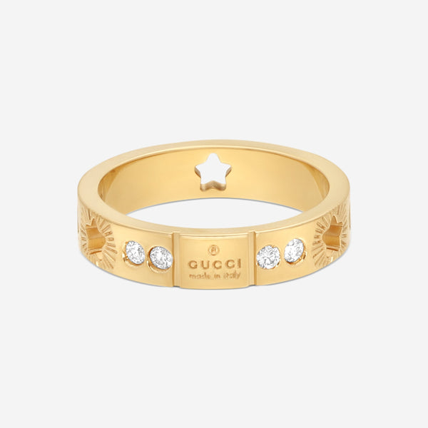 GUCCI Icon 18kt Yellow Gold and Diamond Ring YBC662057001010 MSRP $2,200 - THE SOLIST