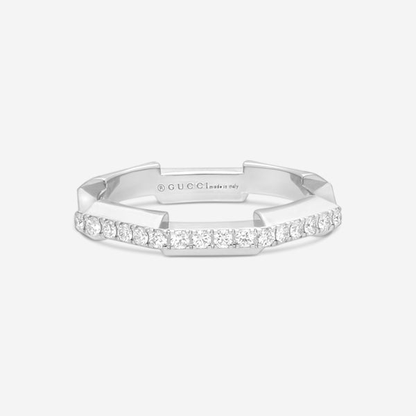 GUCCI Link to Love 18kt White Gold and Diamond Ring YBC662140001006 MSRP $2,250 - THE SOLIST