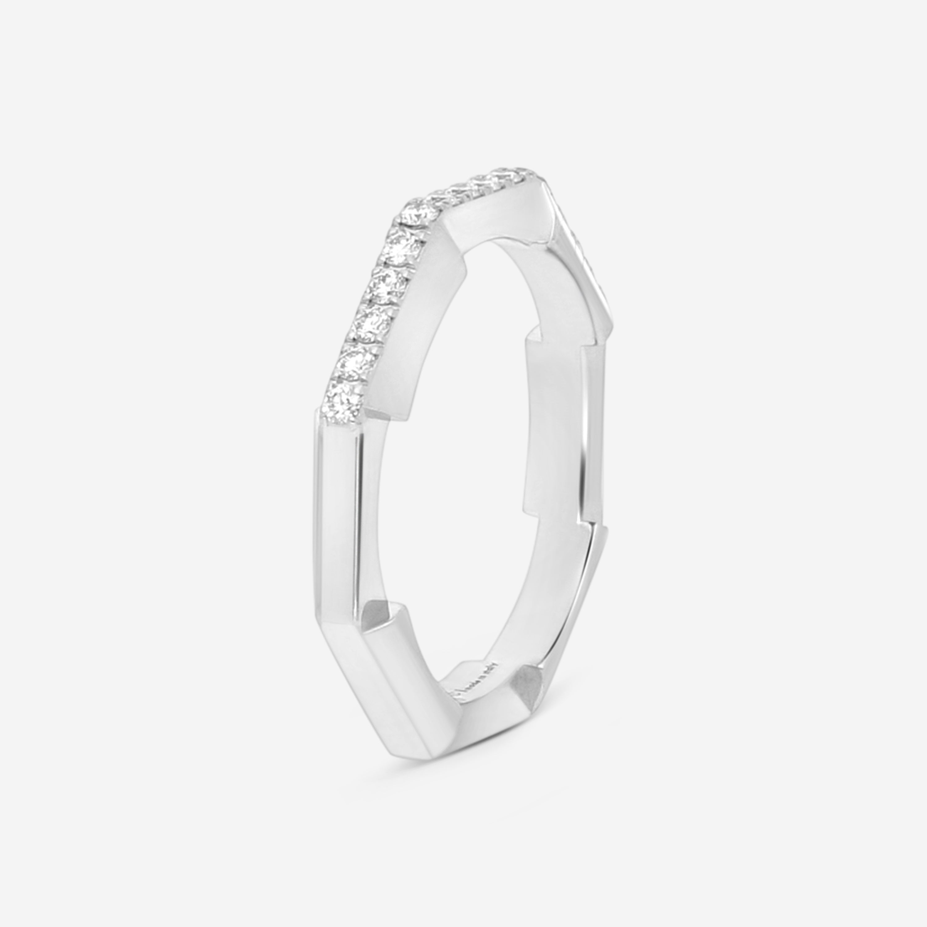 GUCCI Link to Love 18kt White Gold and Diamond Ring YBC662140001006 MSRP $2,250 - THE SOLIST