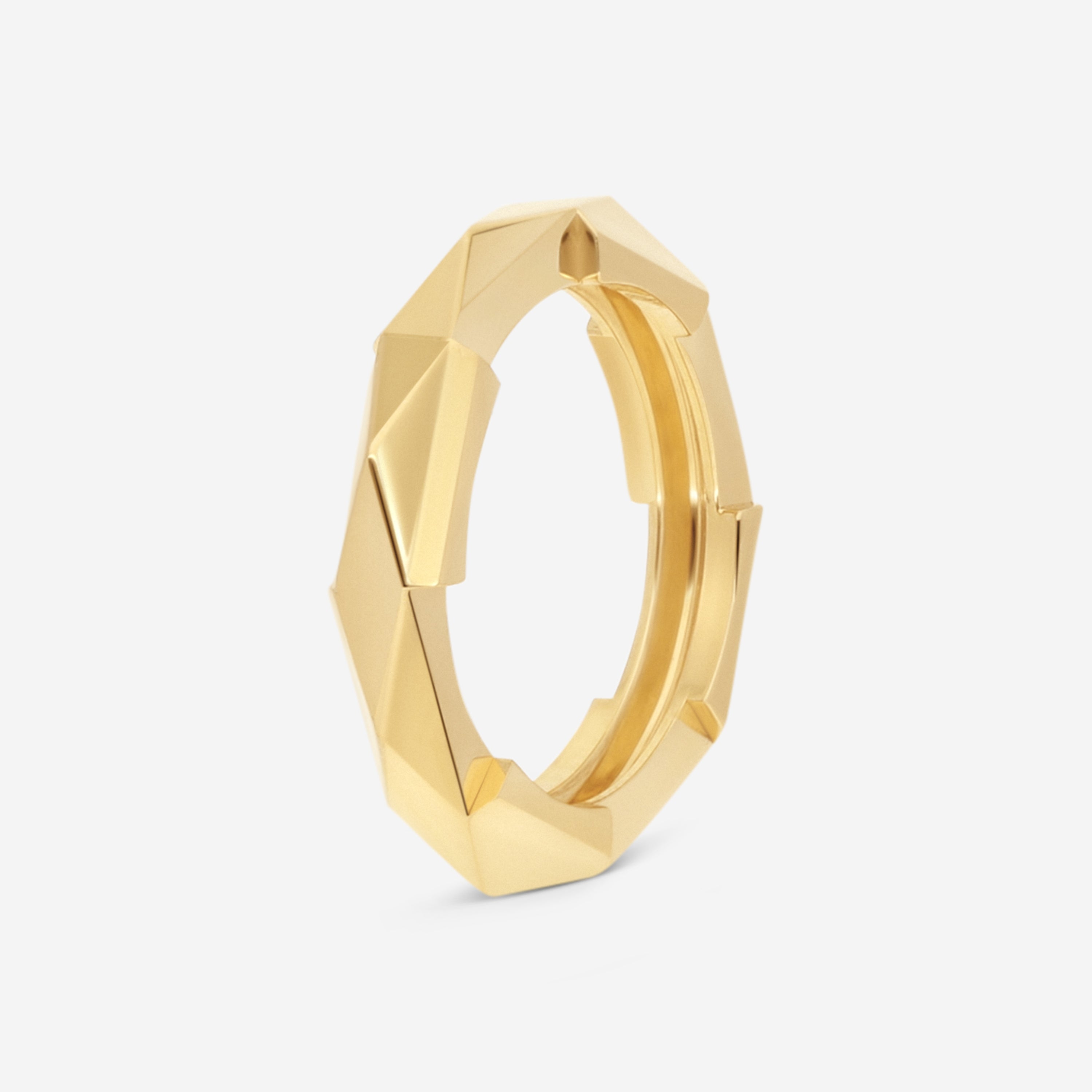 GUCCI Link to Love Studded 18kt Yellow Gold Ring YBC662177001008 MSRP $1,500 - THE SOLIST