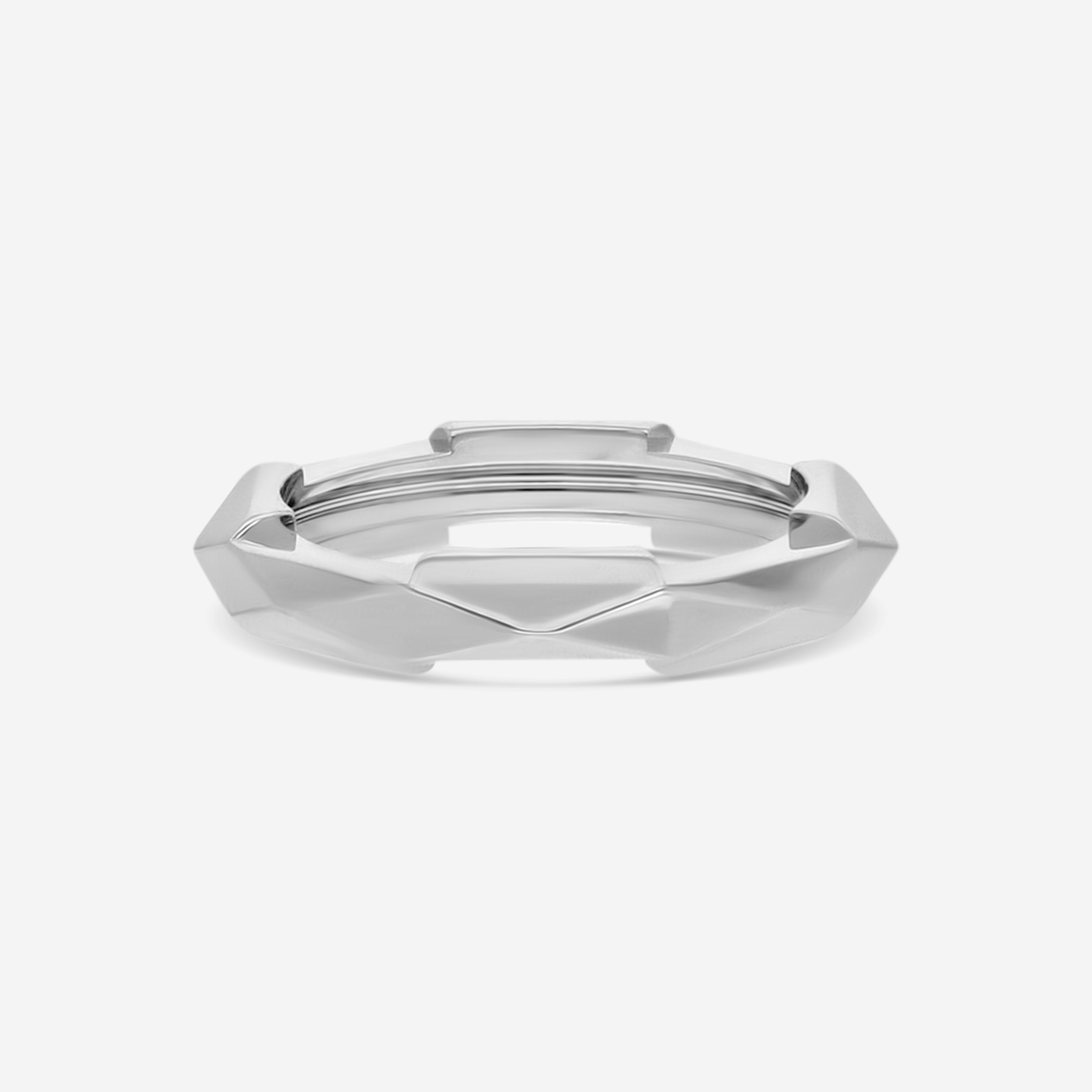 GUCCI Link to Love Studded 18kt White Gold Ring YBC662177002012 MSRP $1,600 - THE SOLIST