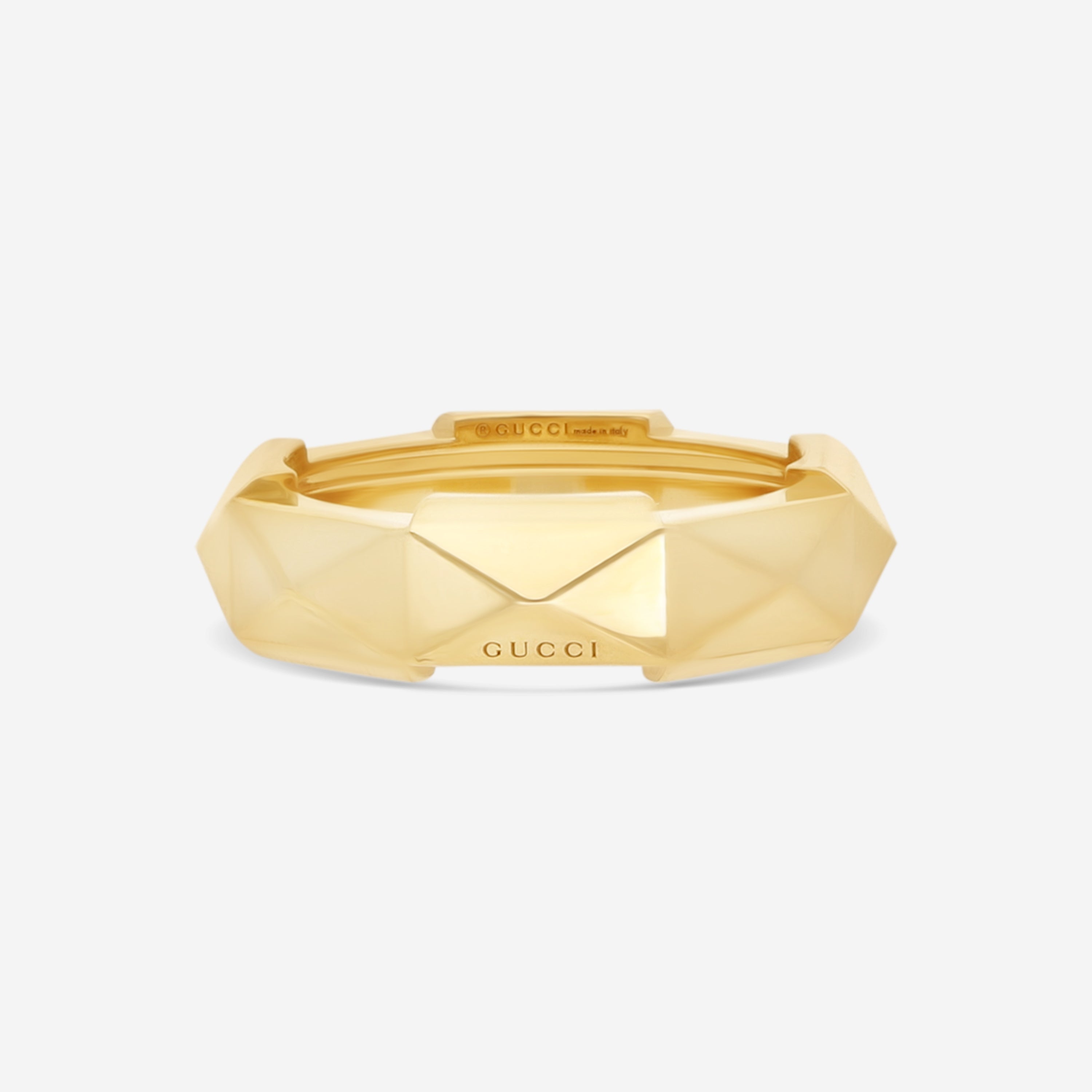 GUCCI Link to Love Studded 18kt Yellow Gold Ring YBC662184001012 MSRP $1,980 - THE SOLIST