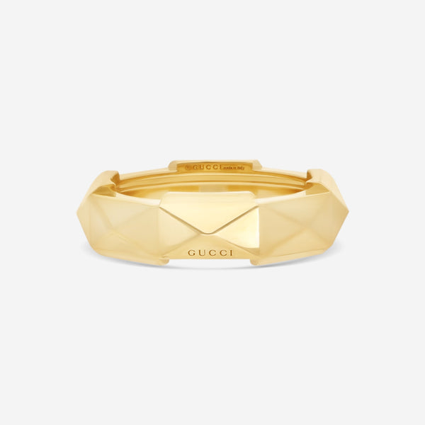 GUCCI Link to Love Studded 18kt Yellow Gold Ring YBC662184001012 MSRP $1,980 - THE SOLIST