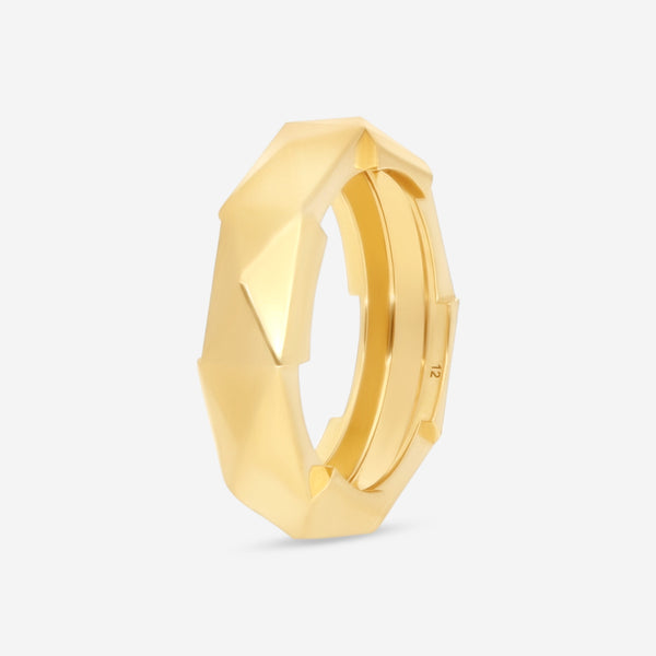 GUCCI Link to Love Studded 18kt Yellow Gold Ring YBC662184001012 MSRP $1,980 - THE SOLIST