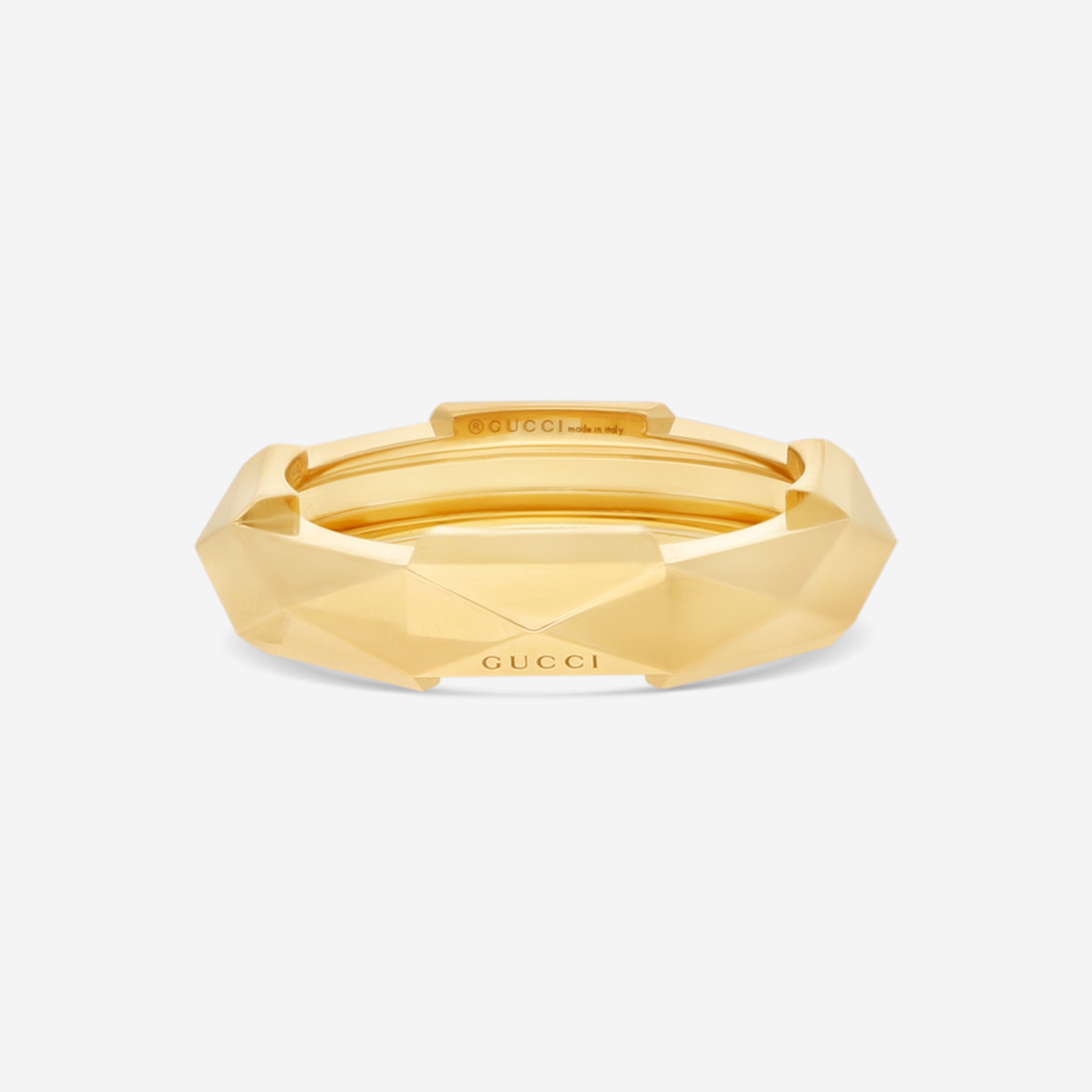 GUCCI Link to Love Studded 18kt Yellow Gold Ring YBC662188001011 MSRP $1,850 - THE SOLIST