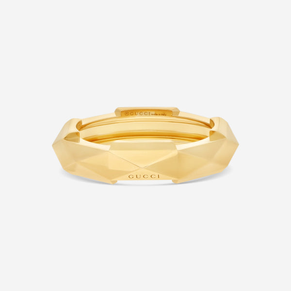 GUCCI Link to Love Studded 18kt Yellow Gold Ring YBC662188001011 MSRP $1,850 - THE SOLIST