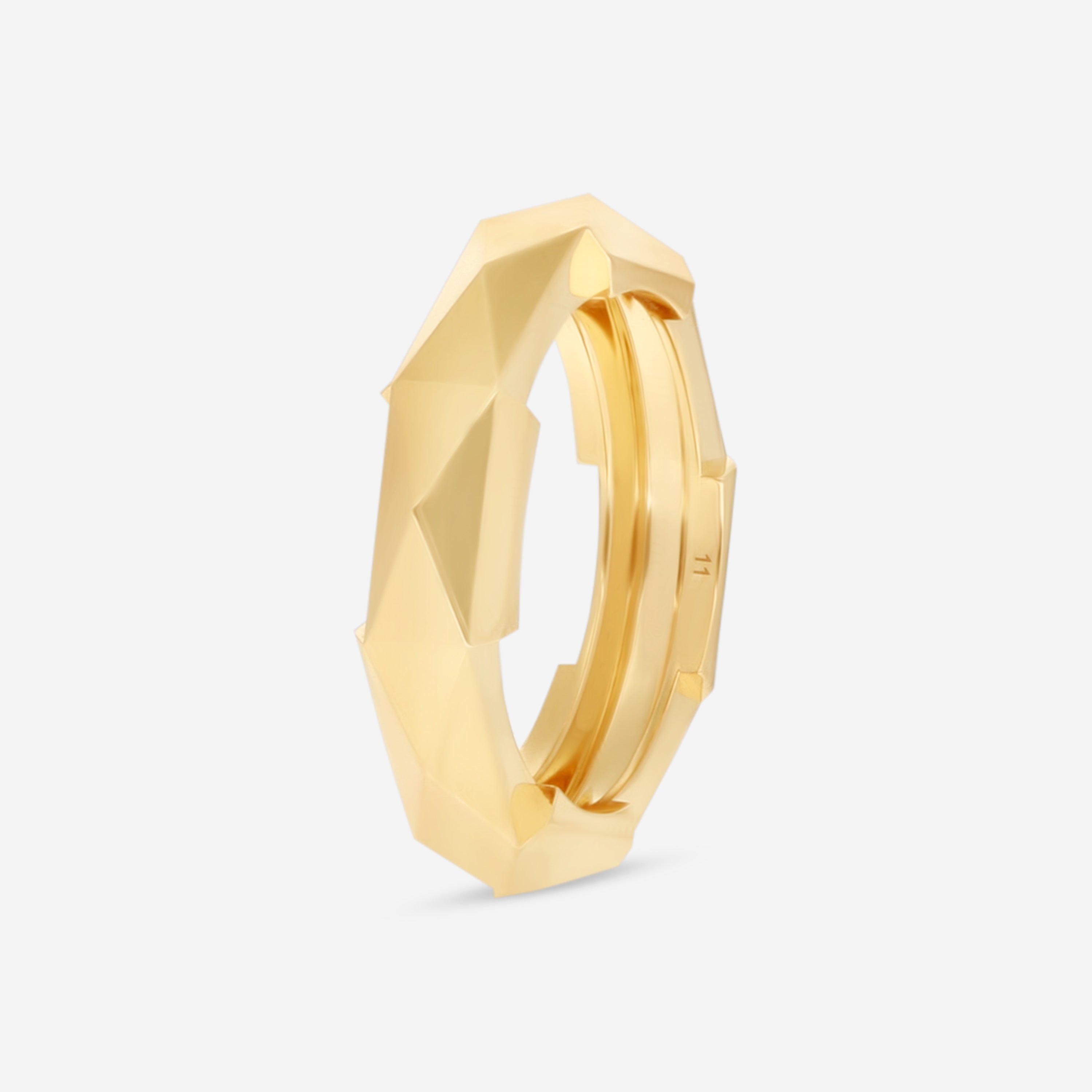 GUCCI Link to Love Studded 18kt Yellow Gold Ring YBC662188001011 MSRP $1,850 - THE SOLIST
