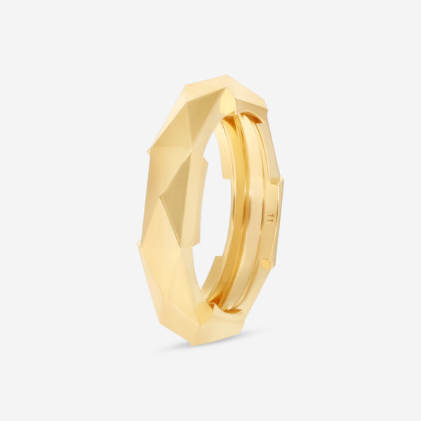 GUCCI Link to Love Studded 18kt Yellow Gold Ring YBC662188001011 MSRP $1,850 - THE SOLIST