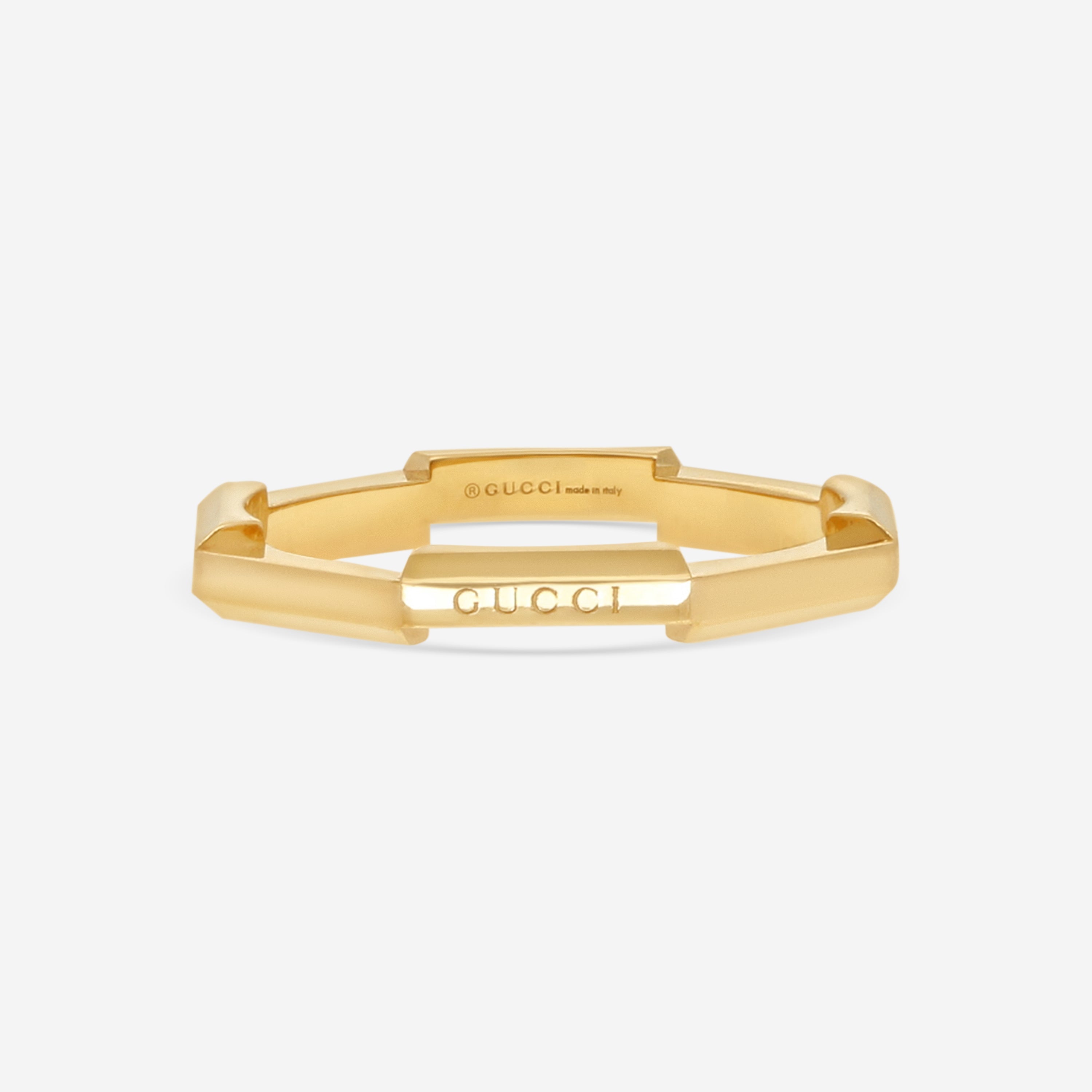 GUCCI Link to Love 18kt Yellow Gold Ring YBC662194001018 MSRP $990 - THE SOLIST