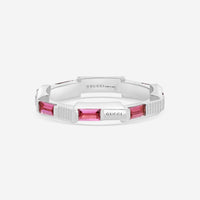 GUCCI Link to Love 18kt White Gold and Rubellite Ring YBC662256001017 MSRP $2,450 - THE SOLIST