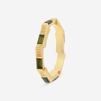 GUCCI Link to Love 18kt Yellow Gold and Green Tourmaline Ring YBC662256002017 MSRP $2,910 - THE SOLIST