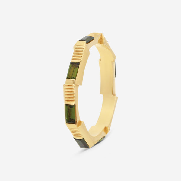 GUCCI Link to Love 18kt Yellow Gold and Green Tourmaline Ring YBC662256002017 MSRP $2,910 - THE SOLIST