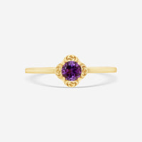 Gucci 18K Yellow Gold and Amethyst Interlocking G Motif Ring YBC662428003011 MSRP $820 - THE SOLIST