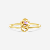 Gucci 18K Yellow Gold and Amethyst Interlocking G Motif Ring YBC662428003011 MSRP $820 - THE SOLIST