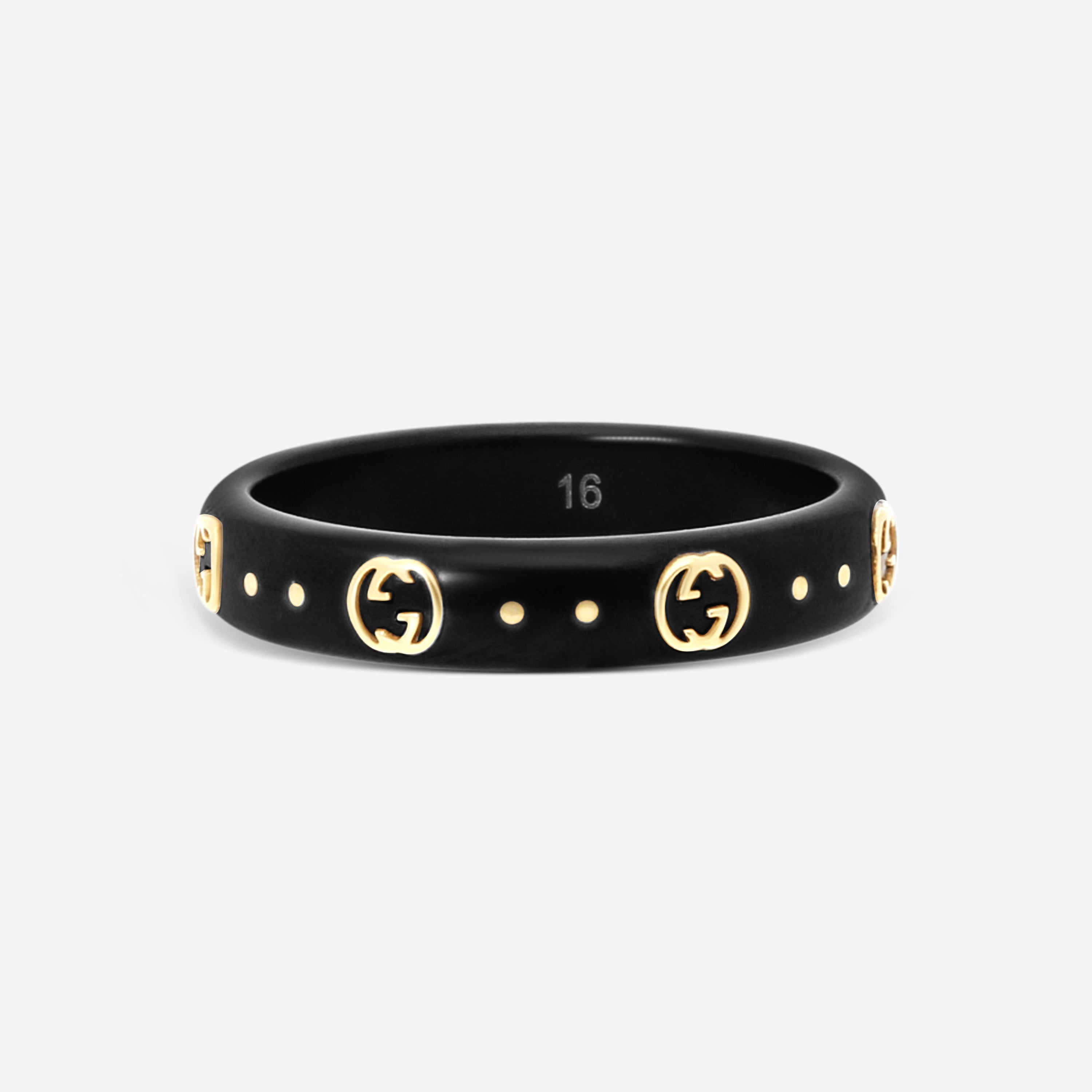 Gucci Icon 18K Yellow Gold and Corundum Band Ring YBC679262001016 MSRP $750 - THE SOLIST