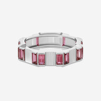 Gucci Link to Love 18K White Gold and Rubellite Ring YBC702414001016 MSRP $3,600 - THE SOLIST