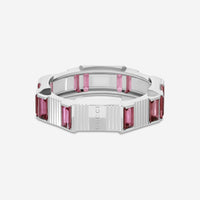 Gucci Link to Love 18K White Gold and Rubellite Ring YBC702414001016 MSRP $3,600 - THE SOLIST
