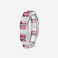 Gucci Link to Love 18K White Gold and Rubellite Ring YBC702414001016 MSRP $3,600 - THE SOLIST