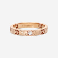 Gucci Icon 18K Rose Gold and Diamond Band Ring YBC727892001015 MSRP $1,500 - THE SOLIST
