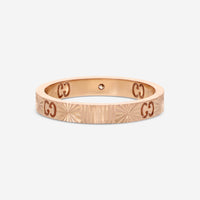 Gucci Icon 18K Rose Gold and Diamond Band Ring YBC727892001015 MSRP $1,500 - THE SOLIST