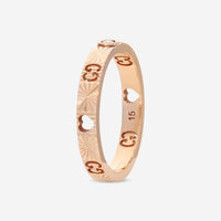 Gucci Icon 18K Rose Gold and Diamond Band Ring YBC727892001015 MSRP $1,500 - THE SOLIST