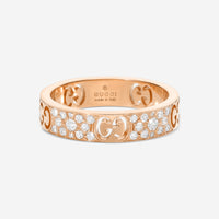 Gucci Icon 18K Rose Gold & Diamond Band Ring YBC729415001012 MSRP $5,200 - THE SOLIST