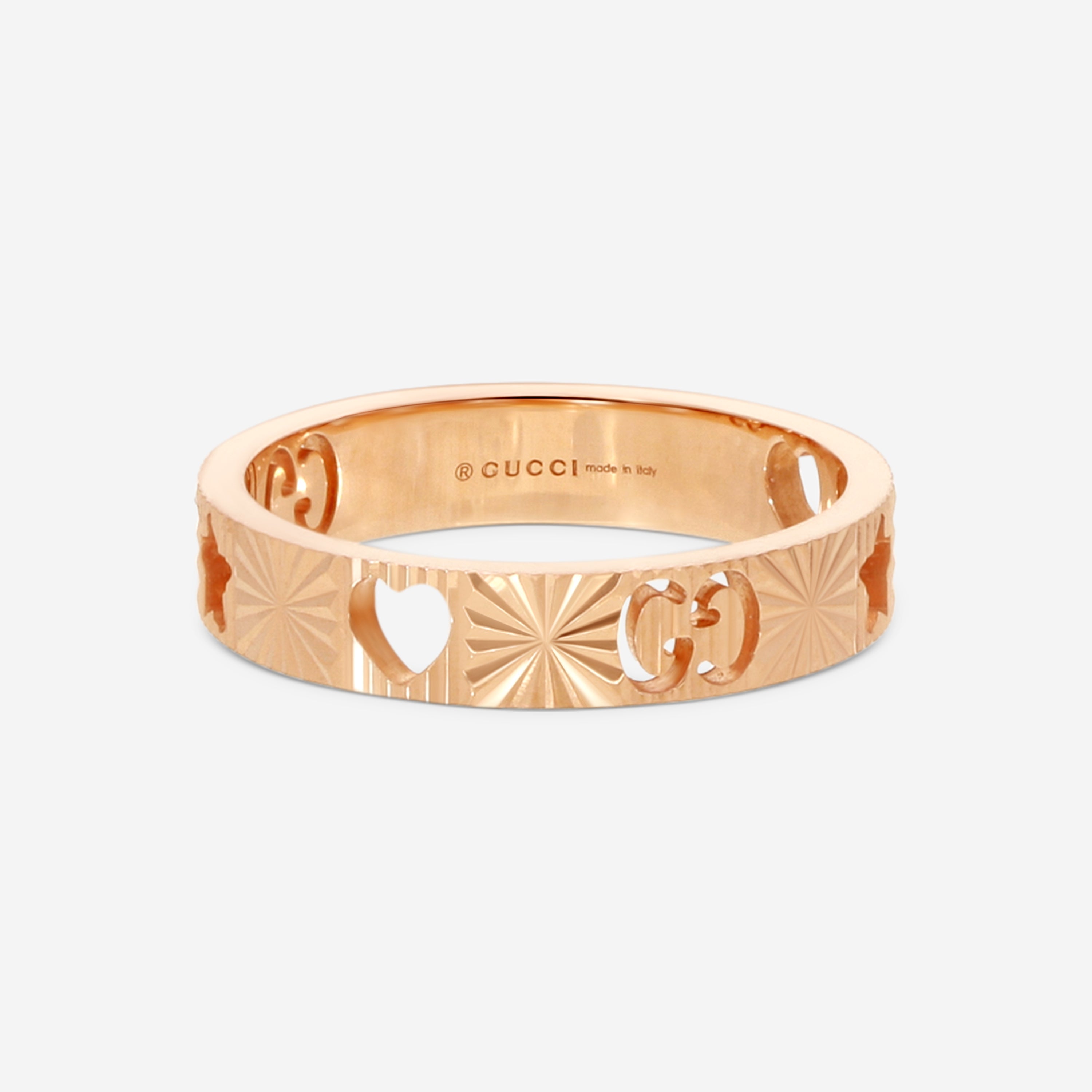 Gucci Icon 18K Rose Gold Band Ring YBC729460001014 MSRP $1,350 - THE SOLIST