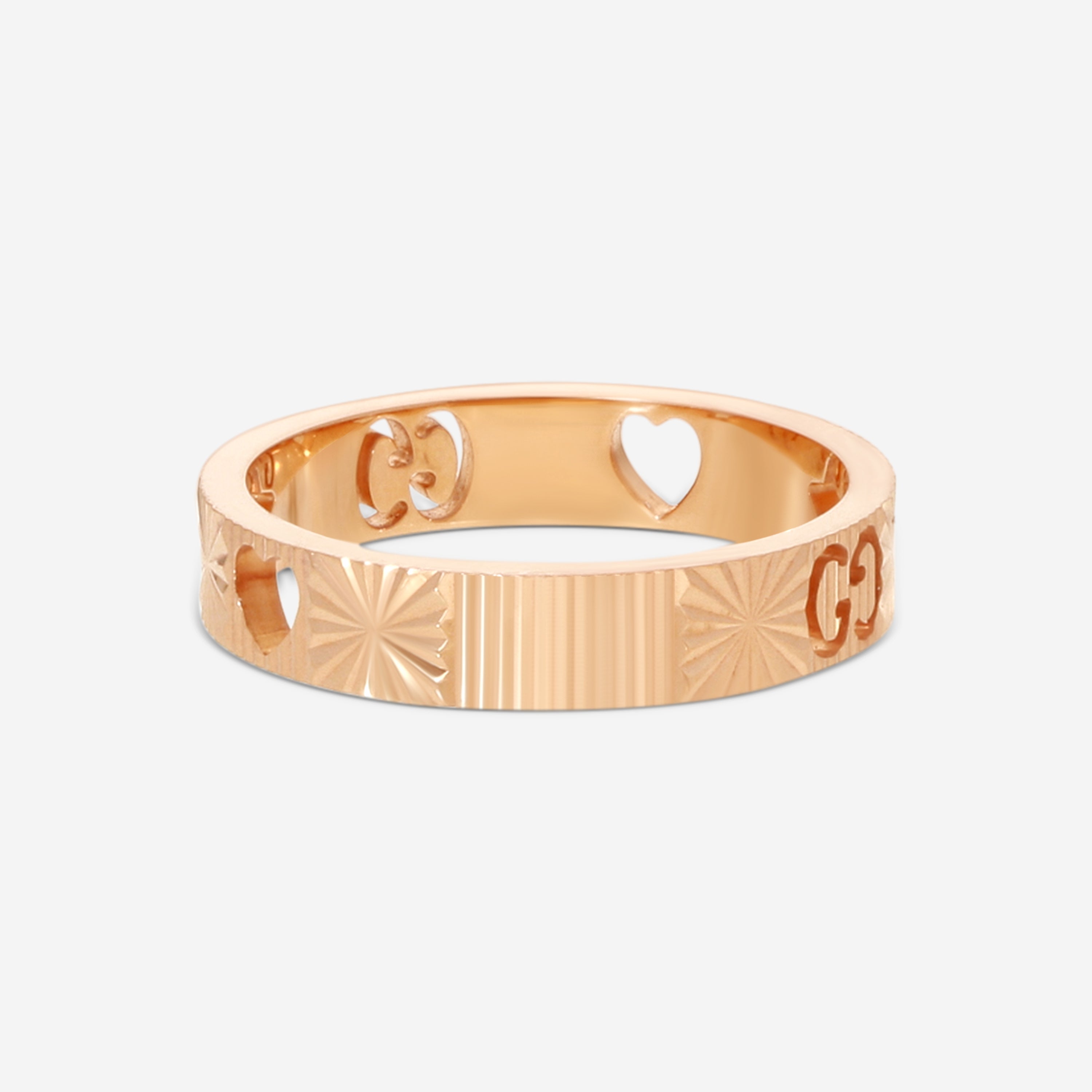Gucci Icon 18K Rose Gold Band Ring YBC729460001014 MSRP $1,350 - THE SOLIST