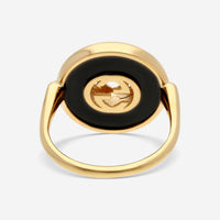 Gucci 18K Yellow Gold Onyx & Diamond Statement Ring YBC786604001017 - THE SOLIST