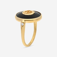 Gucci 18K Yellow Gold Onyx & Diamond Statement Ring YBC786604001017 - THE SOLIST