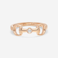 Gucci Horsebit 18K Rose Gold Diamond Ring YBC796168001010 - THE SOLIST