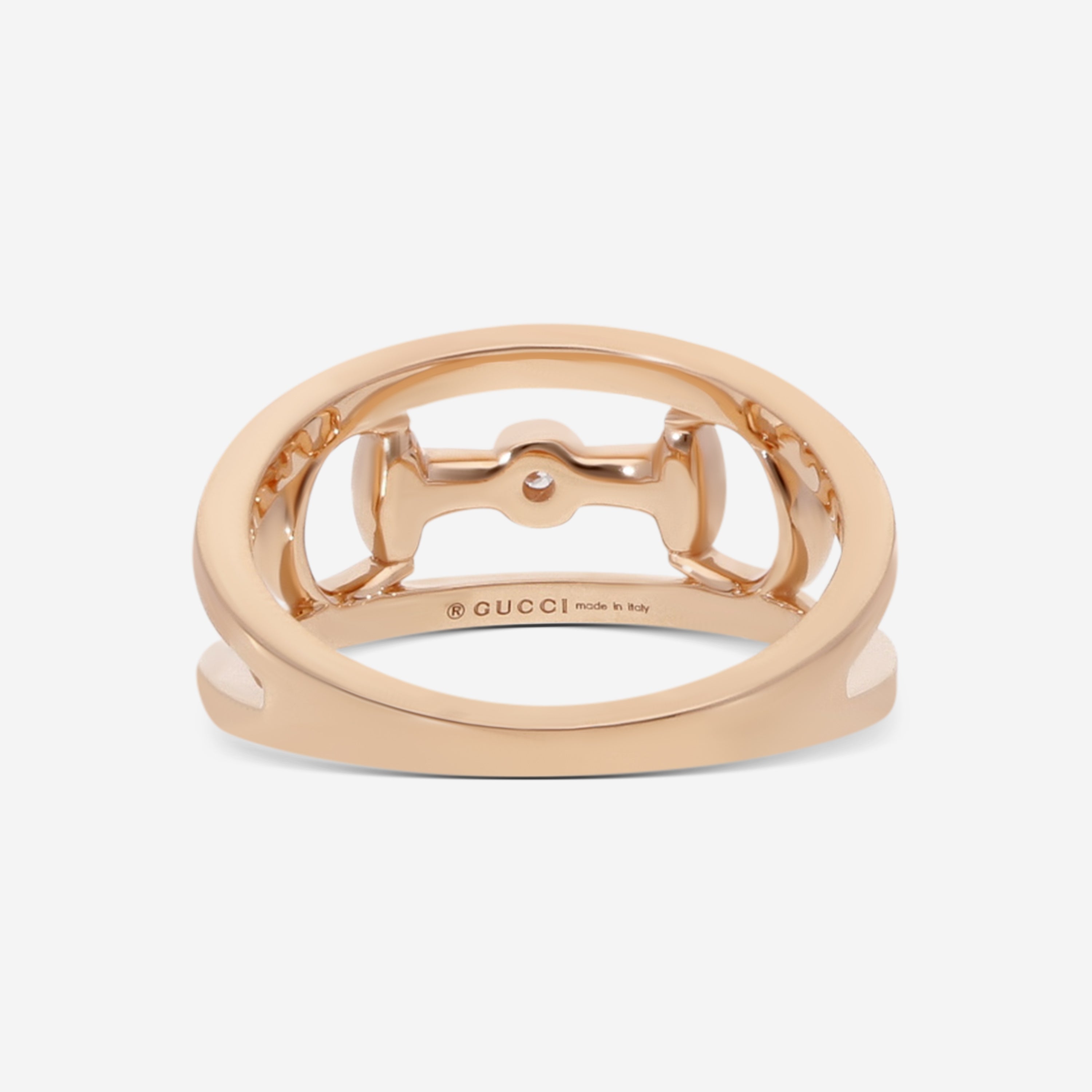 Gucci Horsebit 18K Rose Gold Diamond Ring YBC796191001013 - THE SOLIST