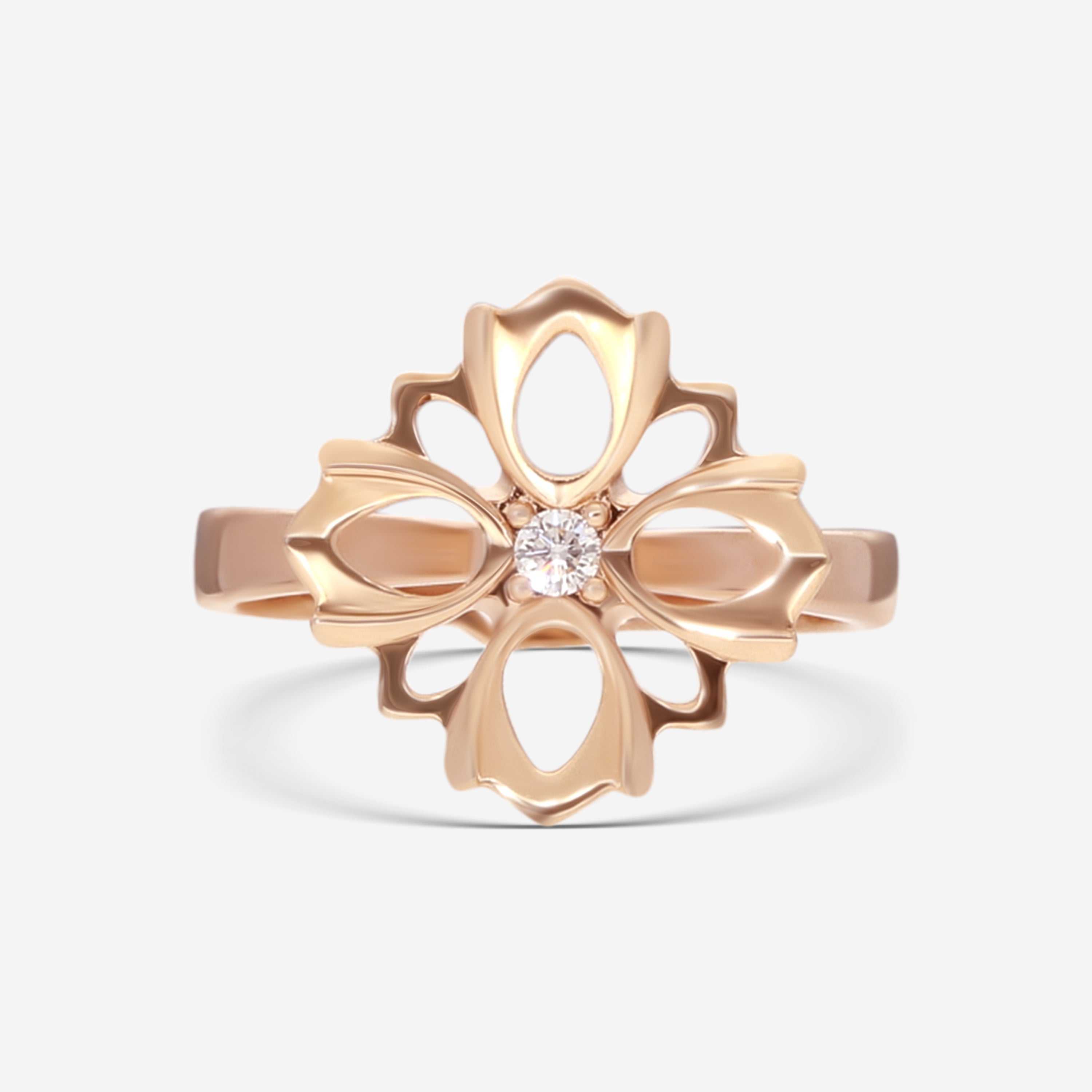 Gucci 18K Rose Gold Ring Diamond Flower Ring YBC796245001014 MSRP $2,250 - THE SOLIST