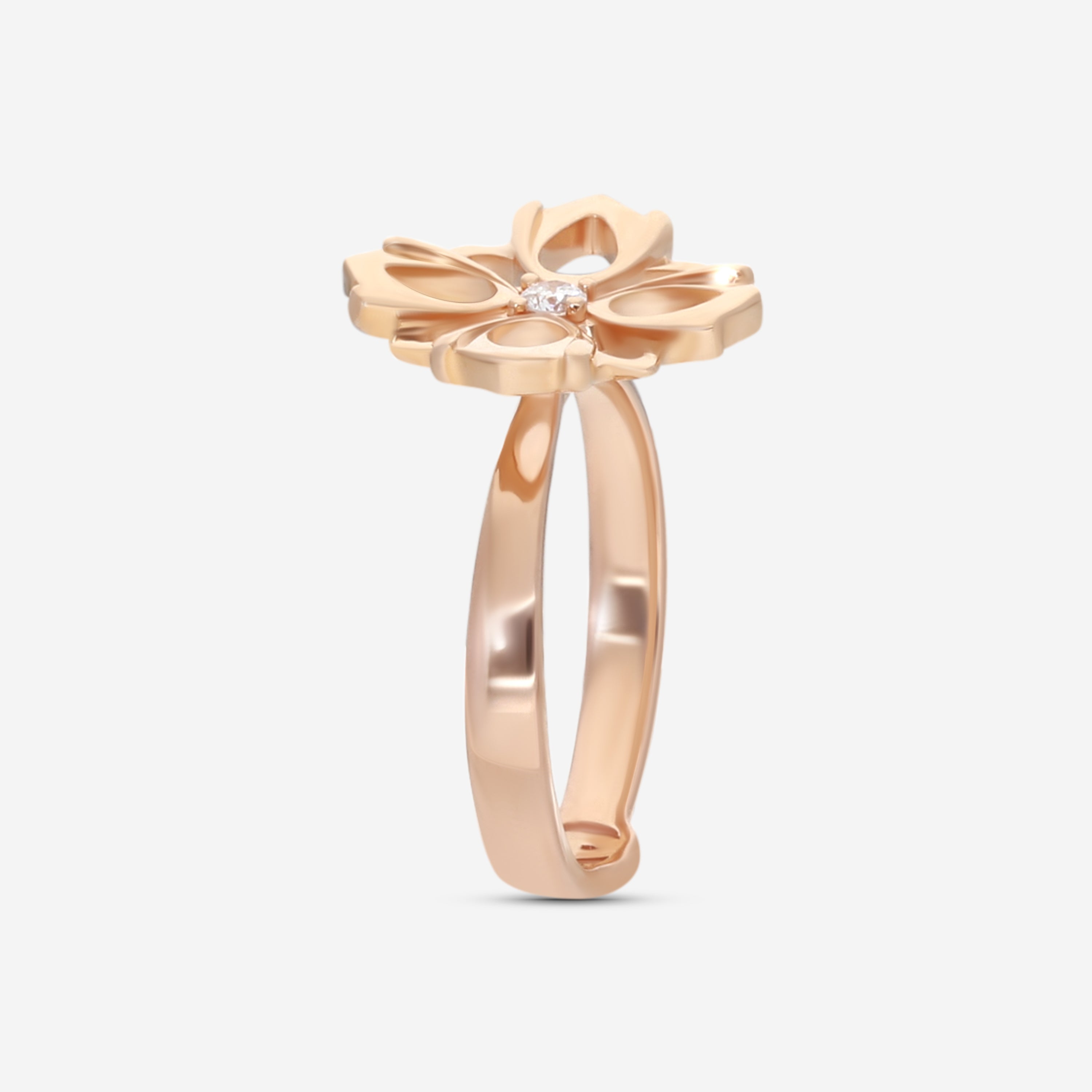 Gucci 18K Rose Gold Ring Diamond Flower Ring YBC796245001014 MSRP $2,250 - THE SOLIST