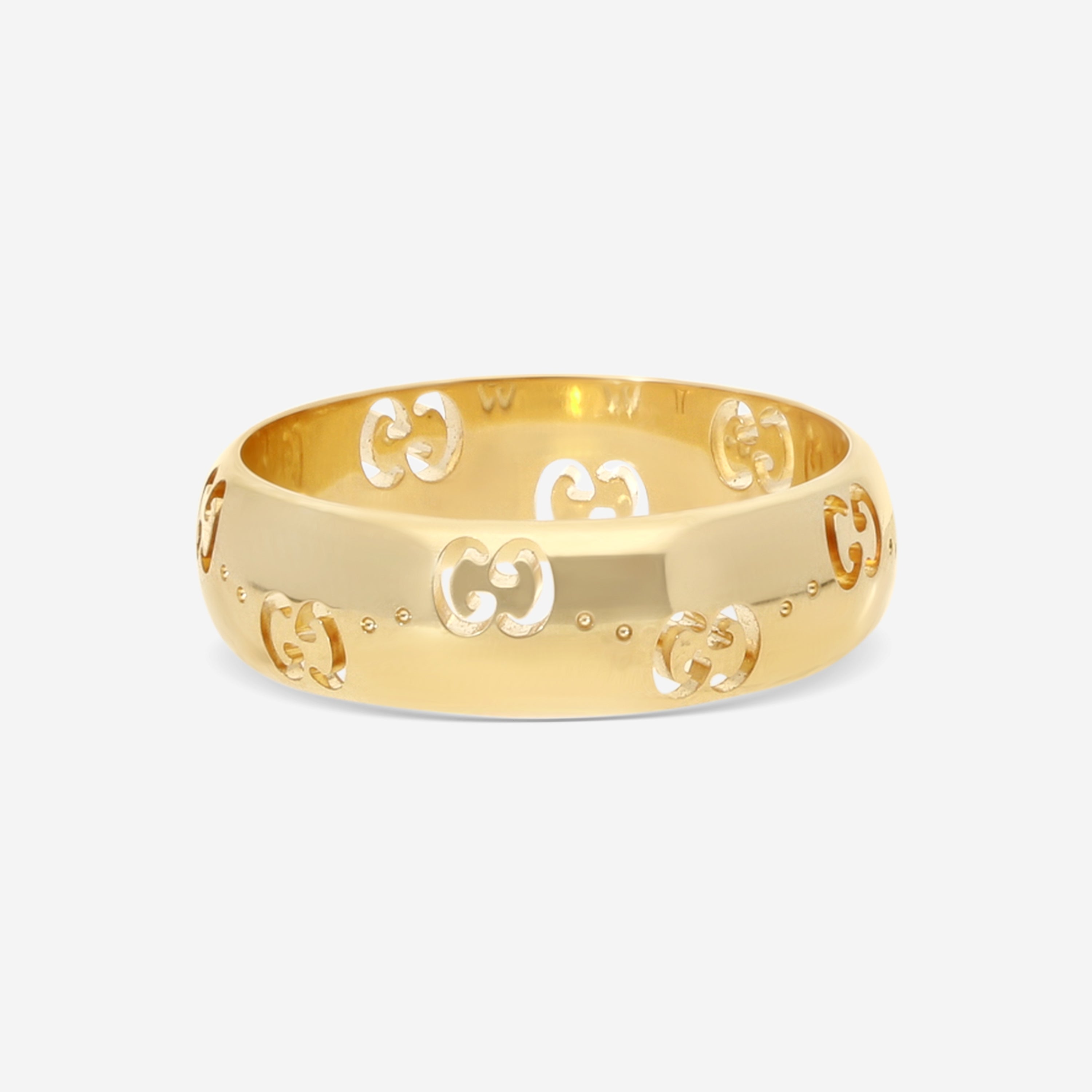 Gucci Icon 18K Yellow Gold Band Ring YBC804335001017 MSRP $1,850 - THE SOLIST