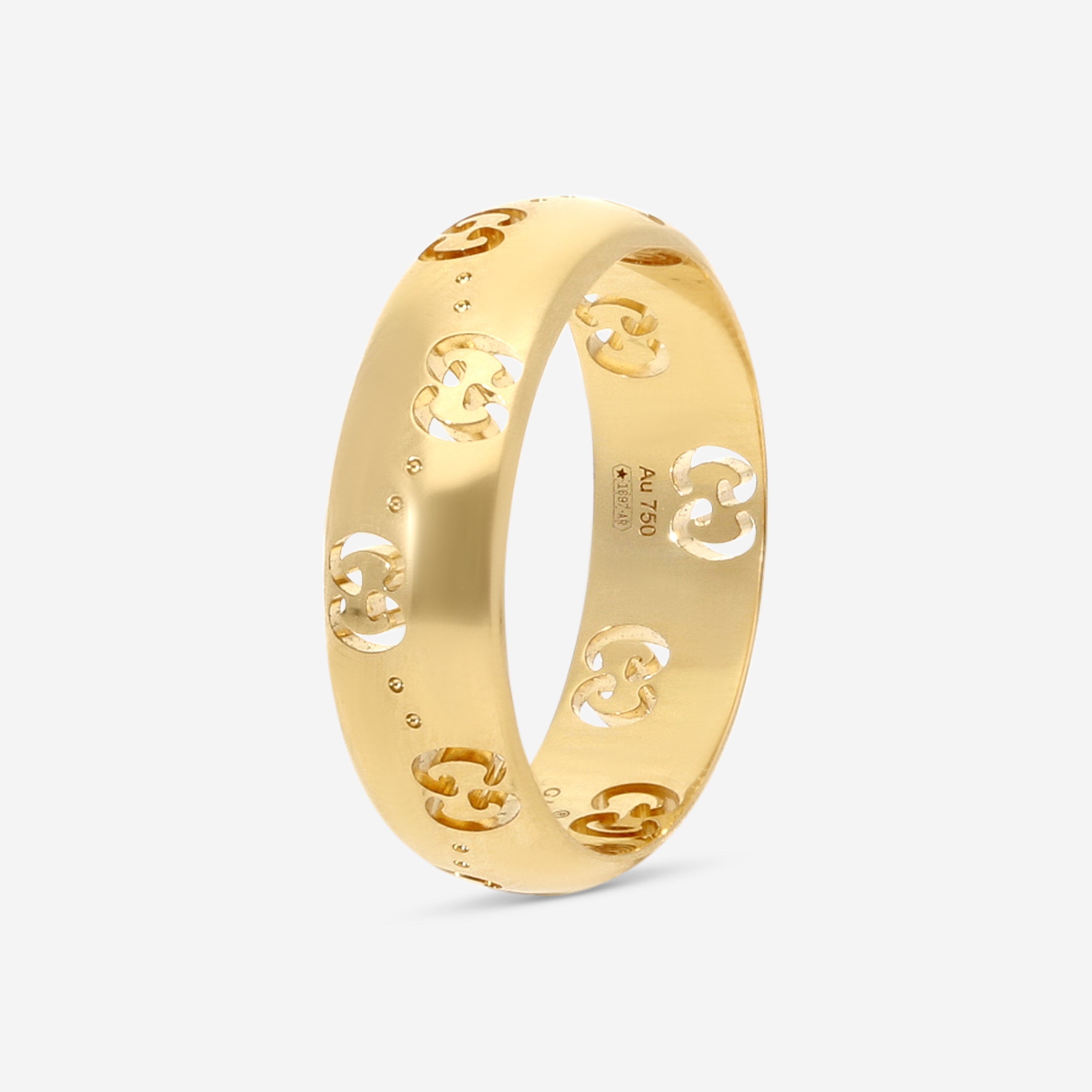Gucci Icon 18K Yellow Gold Band Ring YBC804335001017 MSRP $1,850 - THE SOLIST