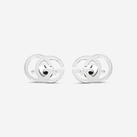 Gucci GG Running 18K White Gold Stud Earrings YBD09407400100U MSRP $790 - THE SOLIST