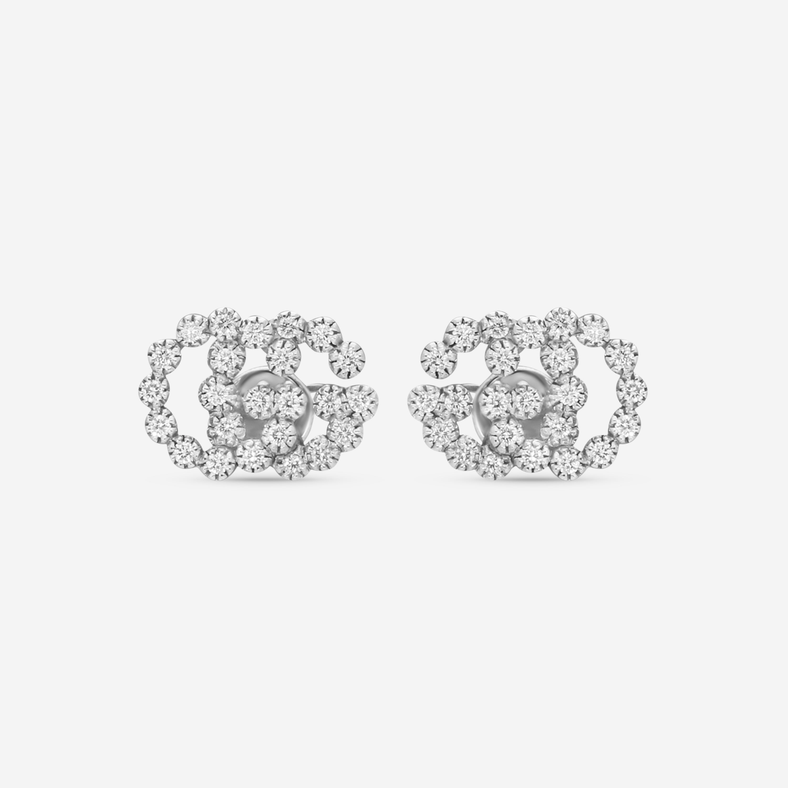 Gucci GG Running 18K White Gold and Diamond Stud Earrings YBD48167600300U MSRP $2,450 - THE SOLIST
