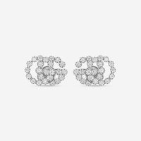 Gucci GG Running 18K White Gold and Diamond Stud Earrings YBD48167600300U MSRP $2,450 - THE SOLIST