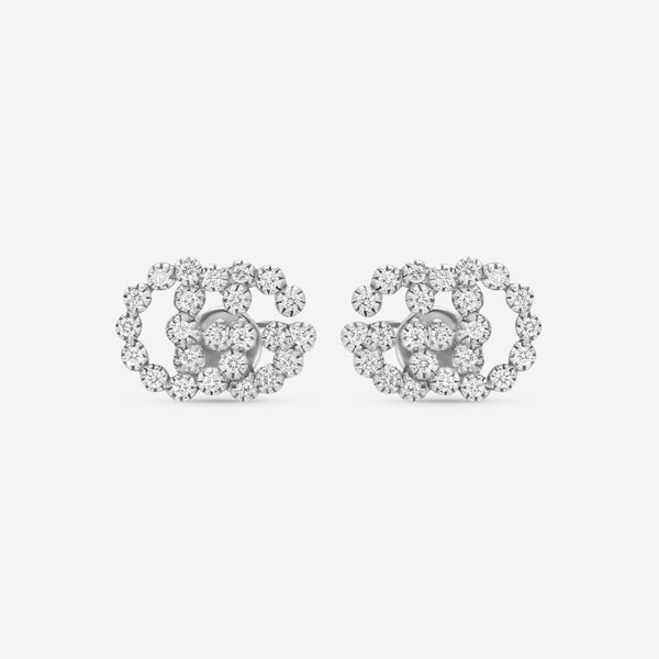 Gucci GG Running 18K White Gold and Diamond Stud Earrings YBD48167600300U MSRP $2,450 - THE SOLIST