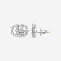 Gucci GG Running 18K White Gold and Diamond Stud Earrings YBD48167600300U MSRP $2,450 - THE SOLIST