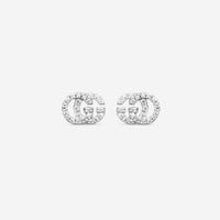 Gucci GG Running 18K White Gold and Diamond Stud Earrings MSRP $1,920 YBD481678001 - THE SOLIST