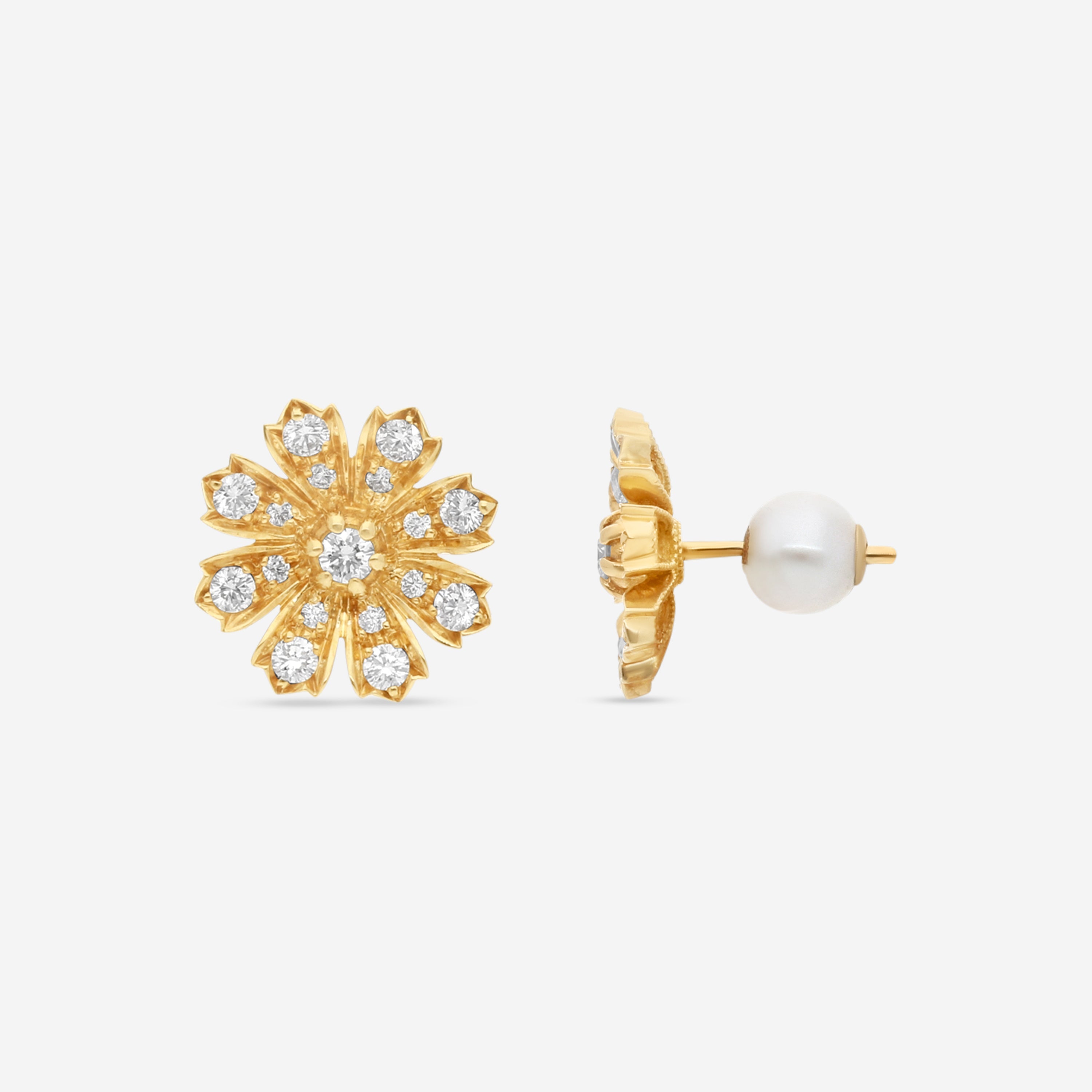 Gucci Flora Double G 18K Yellow Gold & Diamond Earrings YBD58203300200U MSRP $7,200 - THE SOLIST
