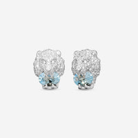 Gucci Lion Head 18K White Gold Aquamarine and Diamond Earrings MSRP $9,240 YBD60986800200U - THE SOLIST