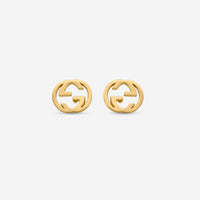 Gucci Interlocking G 18K Yellow Gold Stud Earrings MSRP $800 YBD66211100100U - THE SOLIST